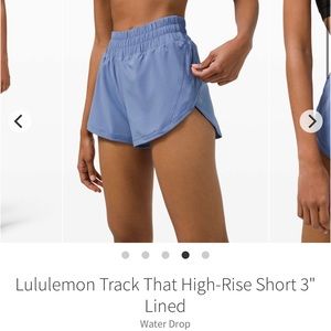 EUC Lululemon track that high rise 3 in water drop